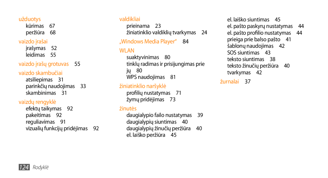 Samsung GT-S5750PWESEB, GT-S5750HKESEB, GT-S5750TIESEB manual Prieinama , Vizualių funkcijų pridėjimas  